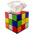 thumbnail image 1 of Magic Cube Tissue Box Cover | Big Bang Theory Props & Decor | Easy Use with Magnetic Bottom Lid to Keep Tissues Secure, 1 of 6