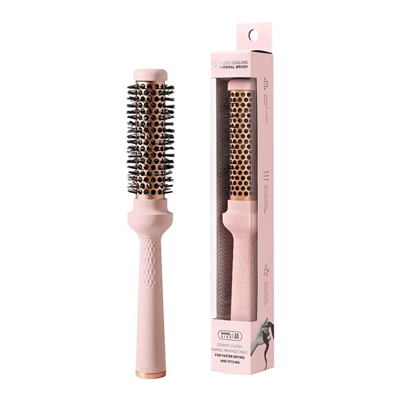 Magic Curling Round Brush (1 Inch) - Non-electronic, Self-Standing Round Brush, Great Blowout, Ceramic Coated Barrel, Quick Styling, Ionic Thermal Barrel, Volumizer, Styler