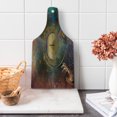 thumbnail image 1 of Magic Cutting Board, Double Exposure Outer Space Mixed with Earth Symbolic Eternity Details Print, Decorative Tempered Glass Cutting and Serving Board, Wine Bottle Shape, Purple Tan, by Ambesonne, 1 of 5