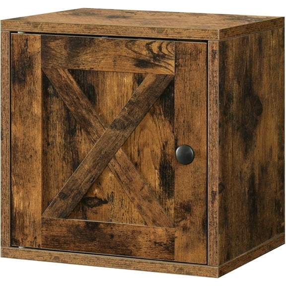 Magic DIY Cube Storage Organizer Stackable Cubes for Home Books Clothes Toy -Modular Cubby Storage System -Closet Organizer -Bookcase Closet (Antique Brown, Door Cube)