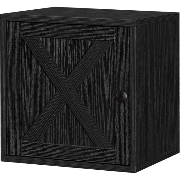 Magic DIY Cube Storage Organizer Stackable Cubes for Home Books Clothes Toy-Modular Cubby Storage System-Office Cubical-Bookcase Closet (Black, Door Cube)