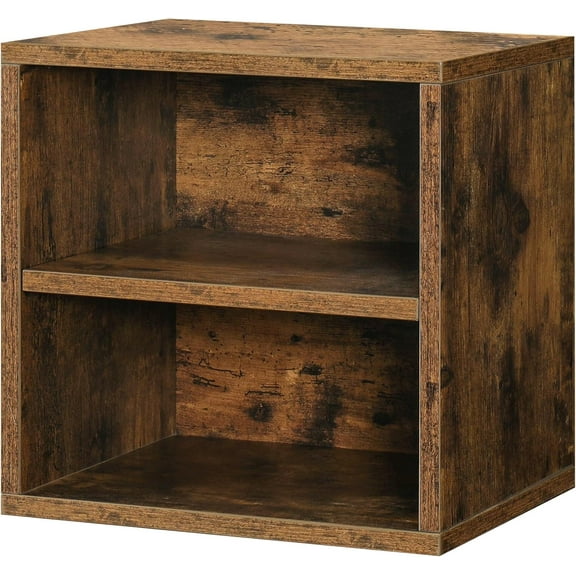 Magic DIY Cube Storage Organizer Stackable Cubes for Home Books Clothes Toy -Modular Cubby Storage System -Stackable Storage Cubes-Bookcase Closet (Antique Brown, 1 Layer Cube)