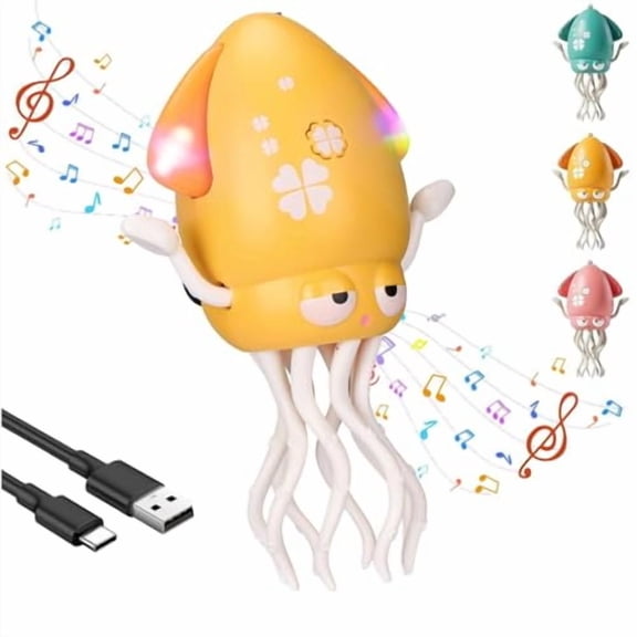 Magic Dancing Octopus Toy,Crazy 8-Leg Auto-Dance Octopus Toy,Funny Squid for Boy Girl Birthday Gifts (Orange)