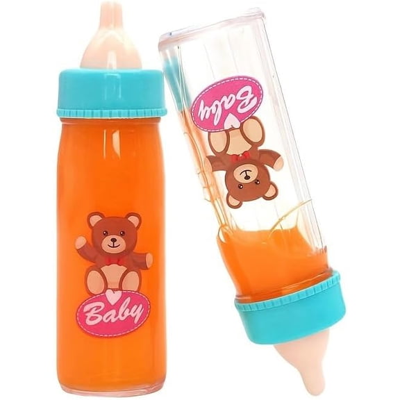 Magic Disappearing Milk Bottle Trick Props, Mini | Reusable Baby Bottle Set, Colorful Caps, Ages 18 Months and Up, Party Magic Show Accessories