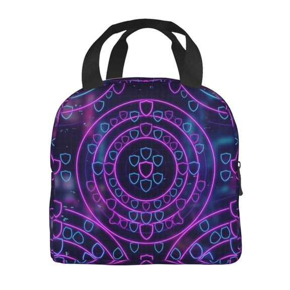 Magic Dragon Scales Lunch Box Reusable Lunch Tote Bag With Front Pocket Zipper Closure Insulated Thermal Cooler Container Bag Work Picnic Travel Beach Fishing