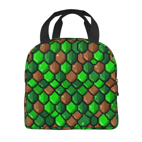 Magic Dragon Scales Lunch Box Reusable Lunch Tote Bag With Front Pocket Zipper Closure Insulated Thermal Cooler Container Bag Work Picnic Travel Beach Fishing