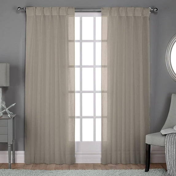 Magic Drapes Dusty grey sheer curtains pinch pleated curtains & drapes for bedroom living room textured light filtering window curtains pinch pleated drapes (40Wx84L)