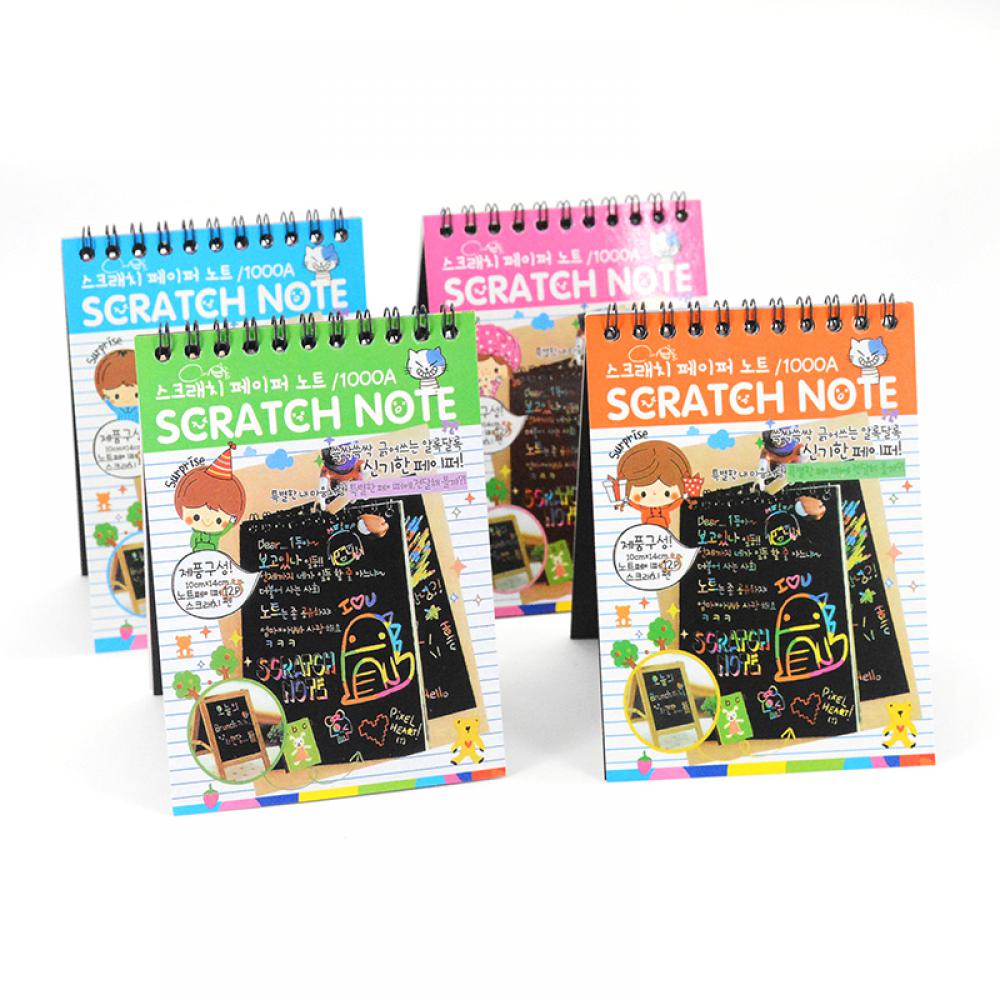 Magic Drawing Book DIY Scratch Notebook Black Cardboard as Kids Gift