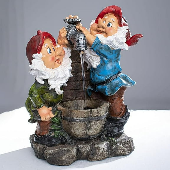 Magic Dwarves' Tabletop Waterfall Fountain office tabletop Fountain with Lights Magic & Water Pump Included