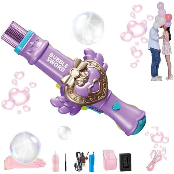 Magic Elastic Bubble Fog Wand,2026 Upgraded Fog Bubble Machine,Rechargeable Electric SmokeBubble Machine,Magic Interactive FogBubble Maker with Smoke,Colorful Lights & Music,for Party,Wedding