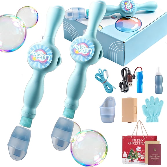 Magic Elastic Bubble Wand, 2026 New Smoke Bubble Machine, Fog Bubble Wand, with LED Lights - Handheld Auto Launcher for Smoke Filled Bubbles, Outdoor Party Favors, Birthday