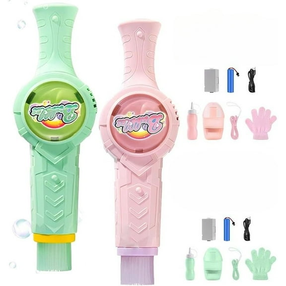 Magic Elastic Smoke Fog Bubble Machine, Interactive Elastic Bubble Fog Wand with Gloves, Rechargeable Automatic Bubble Maker