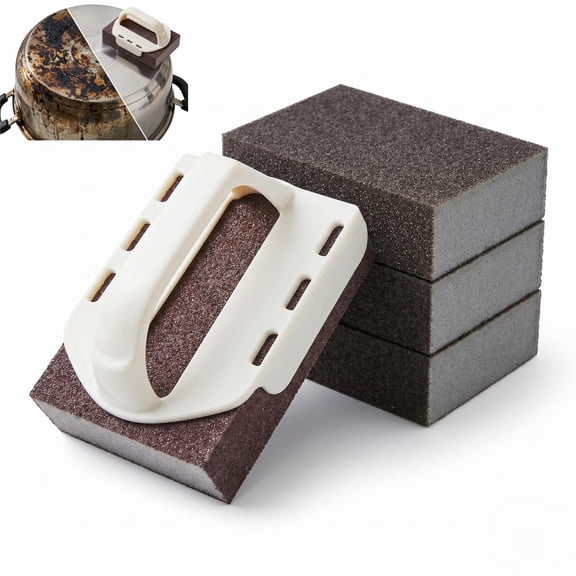 Magic Emery Cleaning Sponge, 2026 New Nano Carborundum Sponge Eraser, Heavy Duty Pot Scrubber Scouring Pad for Stainless Steel Pans, Kitchen Rust & Grease Remover