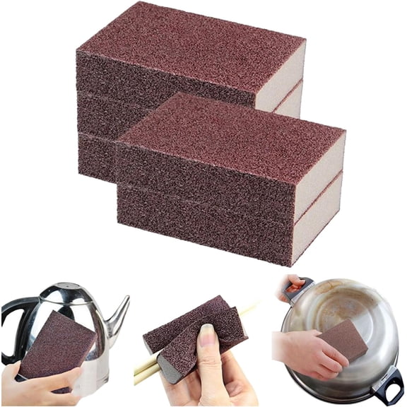 Magic Emery Cleaning Sponge, Emery Magic Wipe Sponge, Pot Bottom Cleaning Descaling, Reusable Rust Remover Eraser for Cookware, Grates & Household Scouring (5-Pack)