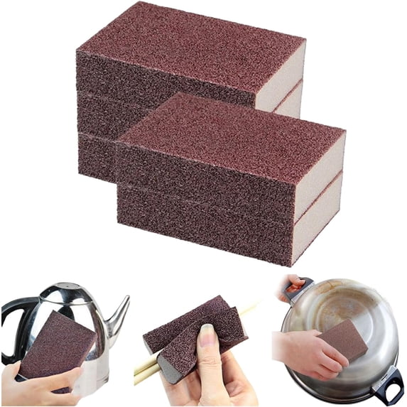 Magic Emery Cleaning Sponge, Emery Magic Wipe Sponge, Pot Bottom Cleaning Descaling, Reusable Rust Remover Eraser for Cookware, Grates & Household Scouring (5-Pack)