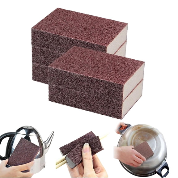 Magic Emery Cleaning Sponge, High Density Emery Scrubber Rust Remover Eraser for Pot Bottom Cookware Stovetop Grates Bathroom Tile and Household Scouring