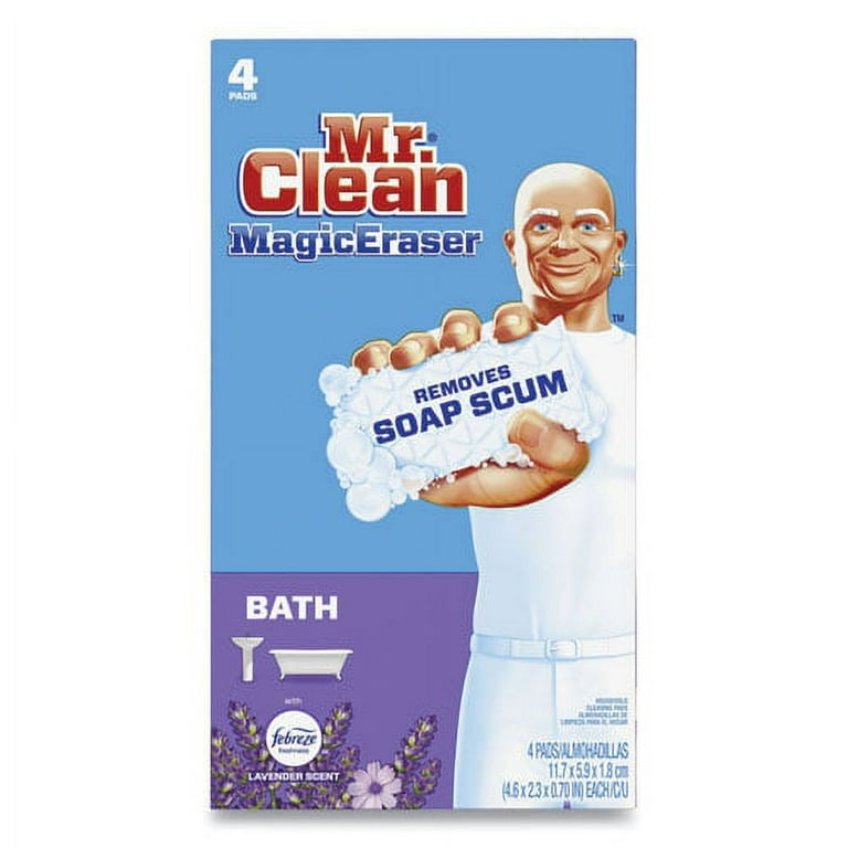 Magic Eraser Bathroom Scrubber, 4.6 x 2.3, White, 4/Pack Magic Eraser Bathroom Scrubber, 4.6 x 2.3, White, 4/Pack