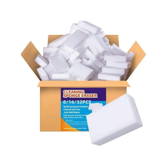 Magic Eraser Sponge Melamine Sponges for Household Cleaning, Multi Surface Foam Scrubber Pads for Walls Kitchen Bathroom and Shoes, White, 50 Count