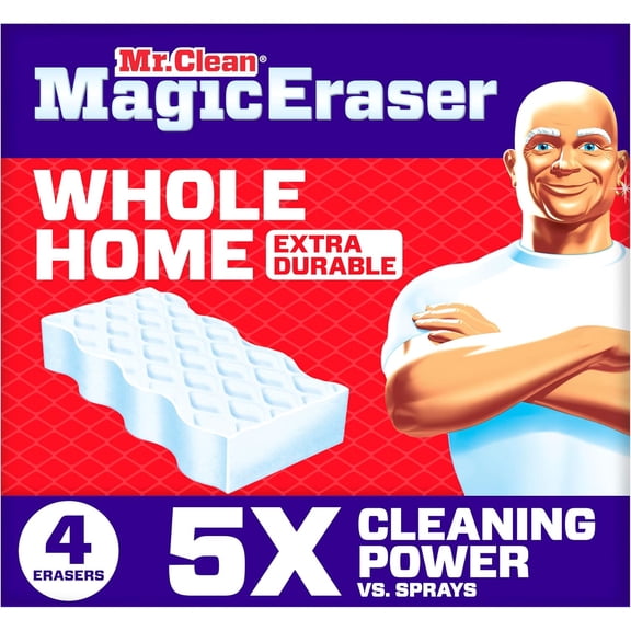 Magic Eraser Sponge, All Purpose Cleaner, Cleaning Scrubber, Wall, Sneaker, Kitchen, Bathroom, Shower Cleaner, Cleaning Supplies, Melamine Sponge, Cleaning Pads, Extra Durable, 4ct