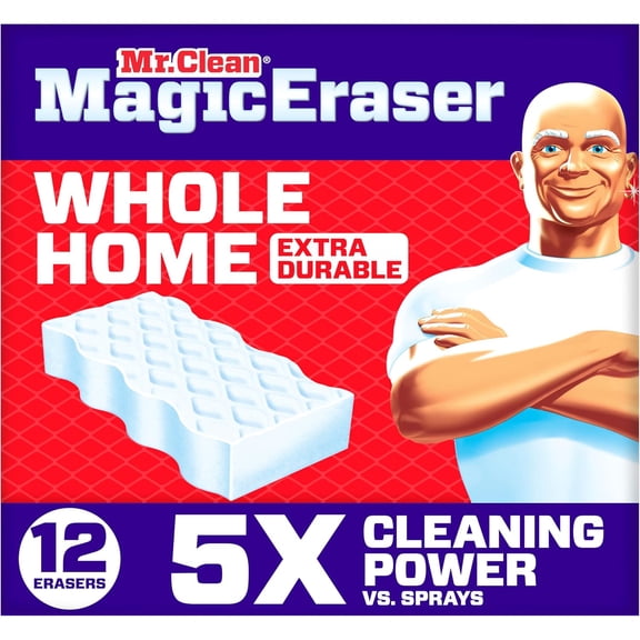 Magic Eraser Sponge, All Purpose Cleaner, Cleaning Scrubber, Wall, Sneaker, Kitchen, Bathroom, Shower Cleaning Supplies, Melamine Sponge, Cleaning Pads, Whole Home Extra Durable, 12ct