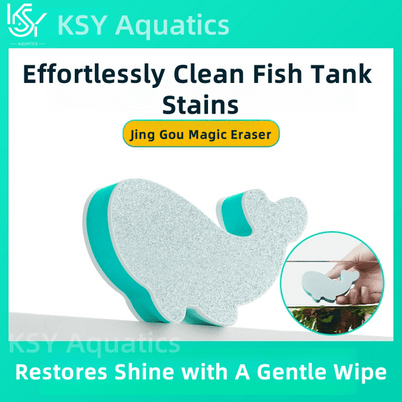 Magic Eraser for Fish Tanks - 3 Pack Dual-Sided No Scratch Cleaner, Reusable Glass/Acrylic/Aquarium Safe Sponge (6.9x4cm)