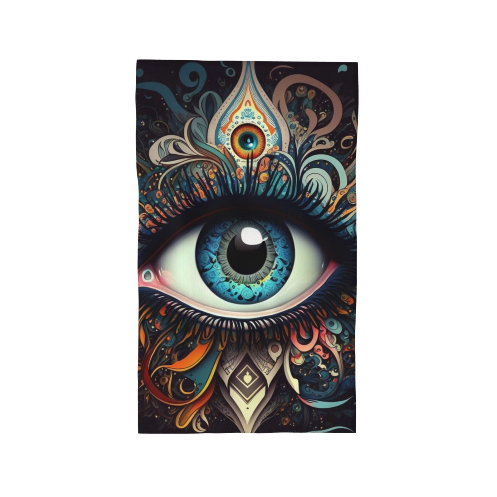 Magic Evil Eyes Psychedelic 27.5" x 16" Ultra Soft Hand Towel, Face Wash Cloth for Bathroom, Gym, Travel, Pool