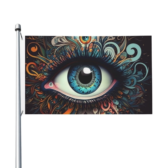 Magic Evil Eyes Psychedelic Flag 3X5 Ft Garden Yard House Flags Banner Sign Outdoor Indoor Party Home Garden Decoration