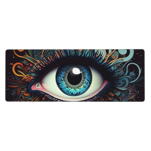 Magic Evil Eyes Psychedelic Mouse Pad Extended Large Gaming Mousepad Non-Slip Rubber Big Keyboard Desk Mat 31.5 X 11.8 Inch