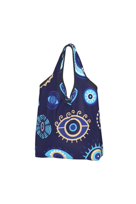 Magic Evil Eyes Reusable Grocery Bags Shopping Totes Foldable Washable Pouch Handbag Storage Bag