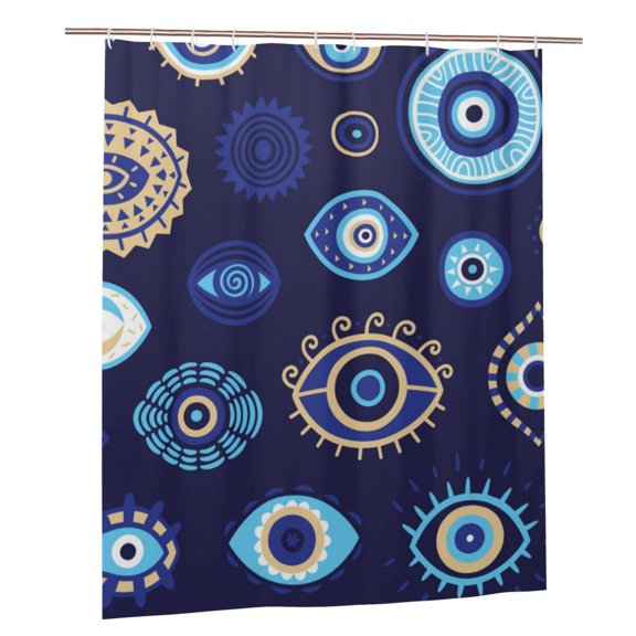 Magic Evil Eyes Shower Curtain Set with Hooks Plastic Waterproof Bath Curtains 60X72 Inches for Bathroom Decor