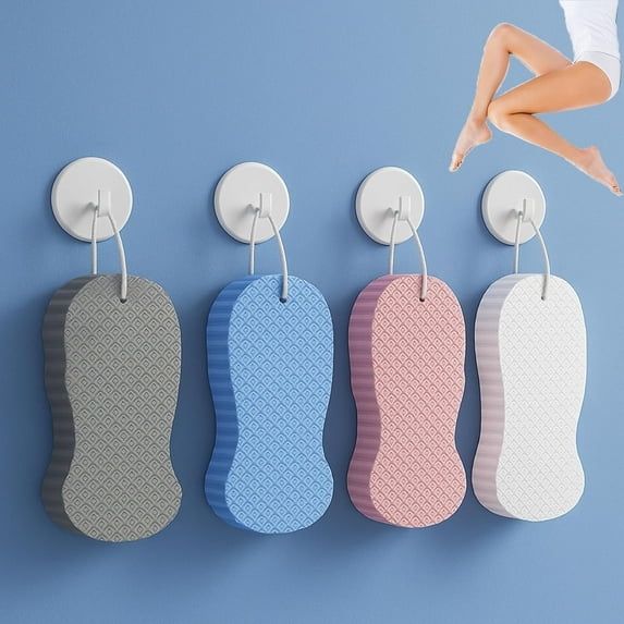 Magic Exfoliating Bath Sponge - 3D Super Soft Exfoliating Bath Sponge for Transforms 'Strawberry Skin' and Bumpy Texture, Reusable Painless Sponge Brush - Easily and Deeply Exfoliate