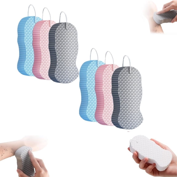 Magic Exfoliating Bath Sponge Body Scrubber, 2026 New Magic Exfoliating Bath Sponge,3D Super Soft Exfoliating Bath Sponge Skin Friendly Reusable for Adults Women and Men for Body Removes Dead Skin