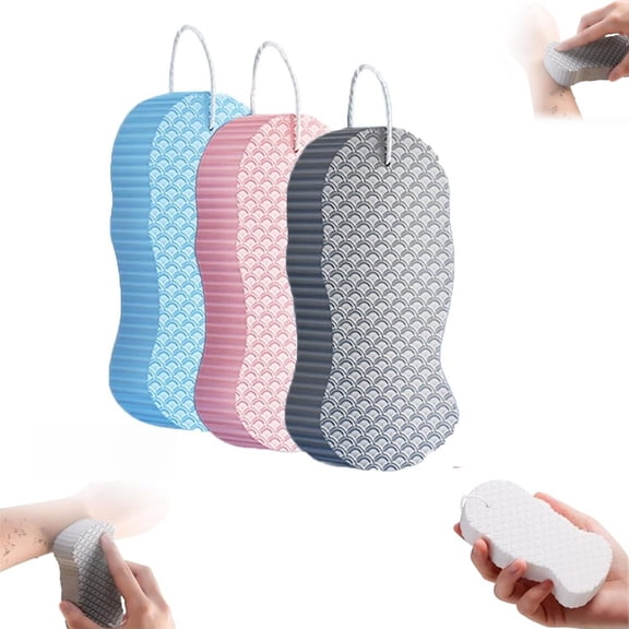 Magic Exfoliating Bath Sponge Body Scrubber, 2026 New Magic Exfoliating Bath Sponge,3D Super Soft Exfoliating Bath Sponge Skin Friendly Reusable for Adults Women and Men for Body Removes Dead Skin