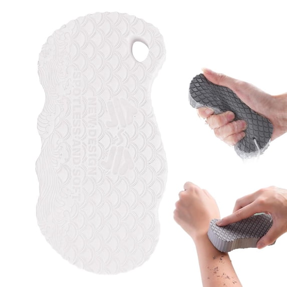 Magic Exfoliating Bath Sponge, Gentle Body Scrubber for Daily Shower, Super Soft Reusable Dead Skin Remover for Sensitive Skin, White