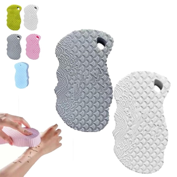 Magic Exfoliating Bath Sponge, Skin Friendly & Reusable, Super Soft Exfoliating Bath Sponge, Remover Dead Skin for All Skin Types, Multicolor(Gray+White)