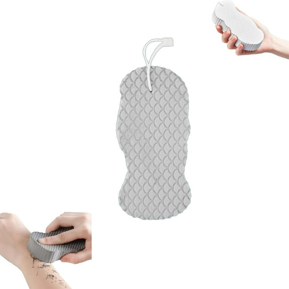 Magic Exfoliating Body Scrubber,3D Super Soft Magic Exfoliating Bath Sponge,Remover Dead Skin for All Skin Types, (Gray)