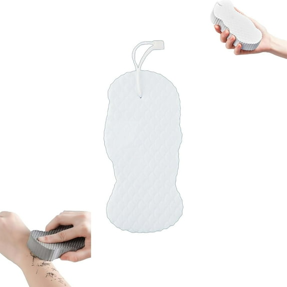 Magic Exfoliating Body Scrubber,3D Super Soft Magic Exfoliating Bath Sponge,Remover Dead Skin for All Skin Types, (White)
