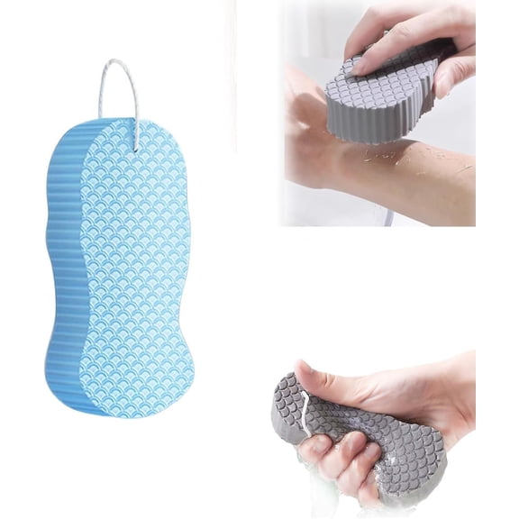Magic Exfoliating Body Scrubber,Super Soft Magic Exfoliating Bath Sponge,Removes Dead Skin for Body,Skin Friendly and Reusable for Adults Women Men (4 Color)
