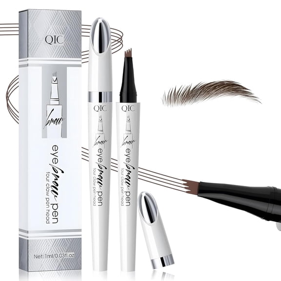 Magic Eyebrow Pencil, 2024 New 3D Microblading Waterproof Eyebrow Pencil, Natural Makeup Fine Stroke Magic Eyebrow Pencil with 4 Micro-Fork Tip for Women