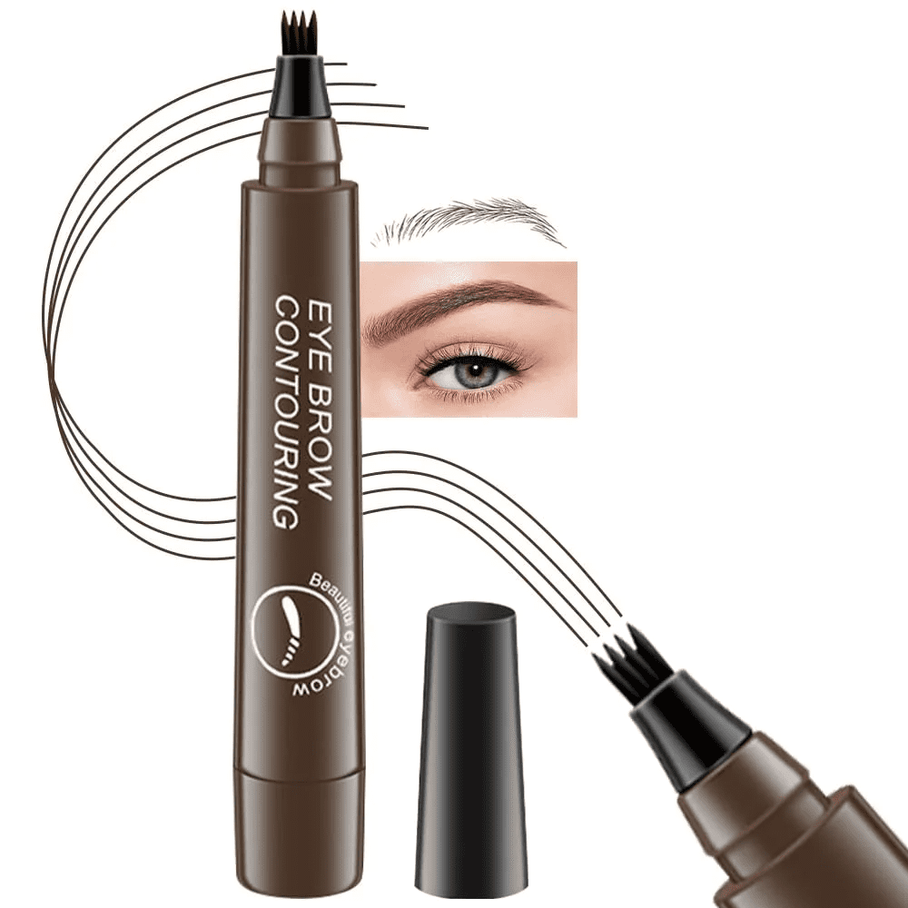 Magic Eyebrow Pencil 2024 Upgrade Waterproof Microblading Eyebrow Pencil Contouring Pen 4 Tipped Precise Brow Pen Fine Stroke Microblading Eyebrow