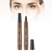 Magic Eyebrow Pencil, 2026 Upgraded Natural Brows Eyebrow Pen 3D Waterproof Microblading Eyebrow Pen, 4 Tipped Precise Brow Pen Contouring Pen Fine Stroke Microblading Eyebrow Pencil Light Brown