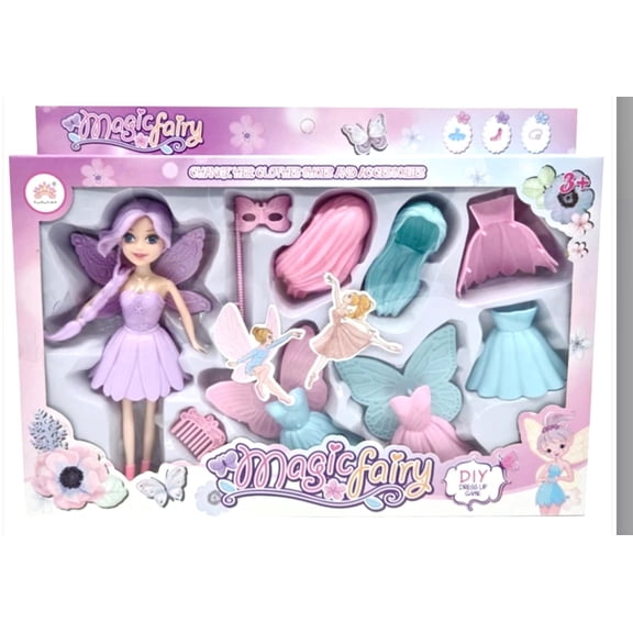 Magic Fairy 7" Fairy Dress-Up Doll with Changeable Outfits and Wings