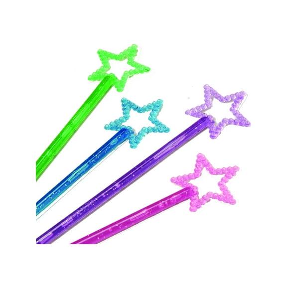 Magic Fairy Glitter Star Wand Princess Assorted Color 12 Pack Costume Accessory