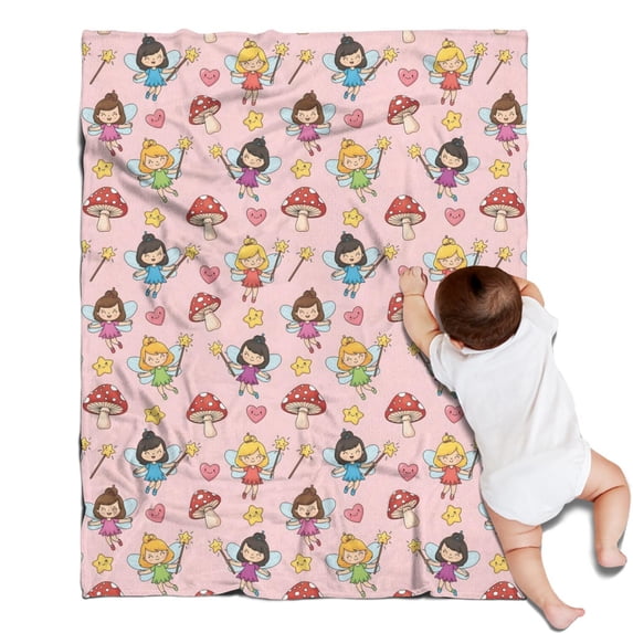 Magic Fairy Princess Pattern Blanket,Comfortable Soft Flannel Throw Blanket,All Season,Warm Lightweight Blankets for Sofa Bed Couch Living Room Chair,30"x40"