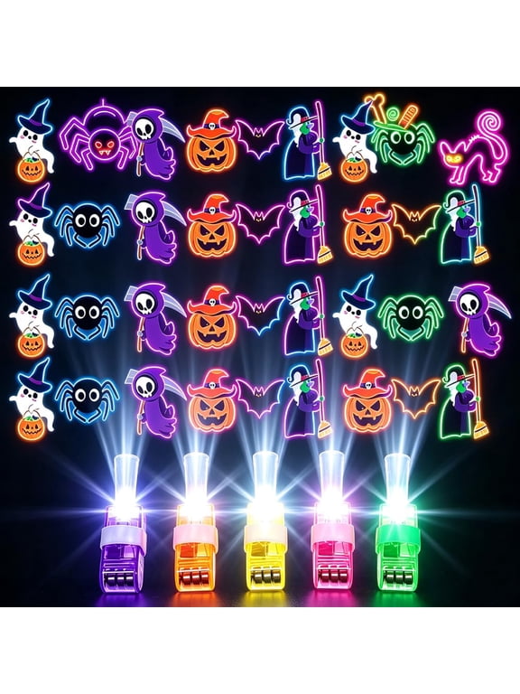 Magic Finger Projector Rings, LED Light Up Finger Rings with Seasonal Projection Designs for Parties