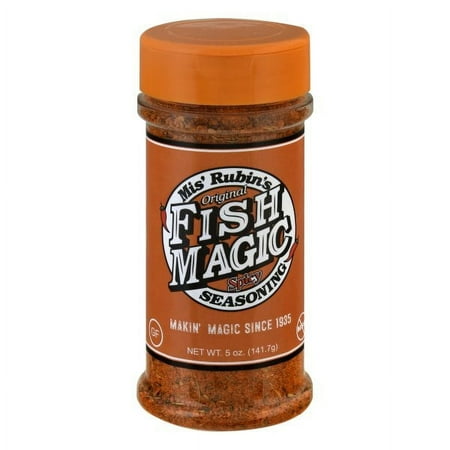Magic Fish Seasoning, Cajun Seasoning, Savory, Spicy & Finger Licking Good - Catfish, Bass, Salmon, Shrimp Seasoning - Dry Rub For Fish & Seafood Seasoning for Paella, Jumbo, or A Fish Fry (5 oz)
