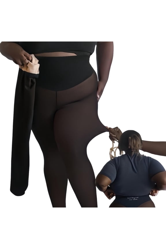 Magic Fleece Lined Leggings for Women with Compression Waistband - Warm Shaping Leggings, One-Seam Design for Snatched Waist, Fleece Lined Winter Tights