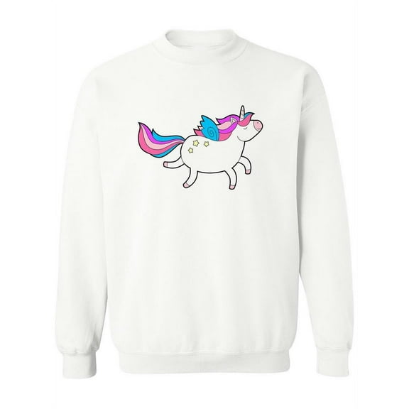Magic Flying Unicorn Sweatshirt Women - Women Sweatshirt, White, Small
