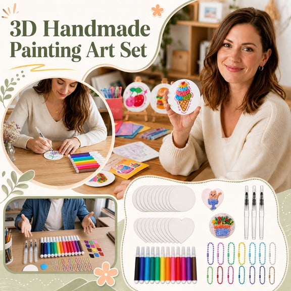 Magic Foam Texture Painting Kit, DIY 3D PopUp Art Craft Set, With Foam Drawing Boards, Acrylic Markers, Water Activated Pens And Charm Chains, Ideal For Handmade Ornament Making
