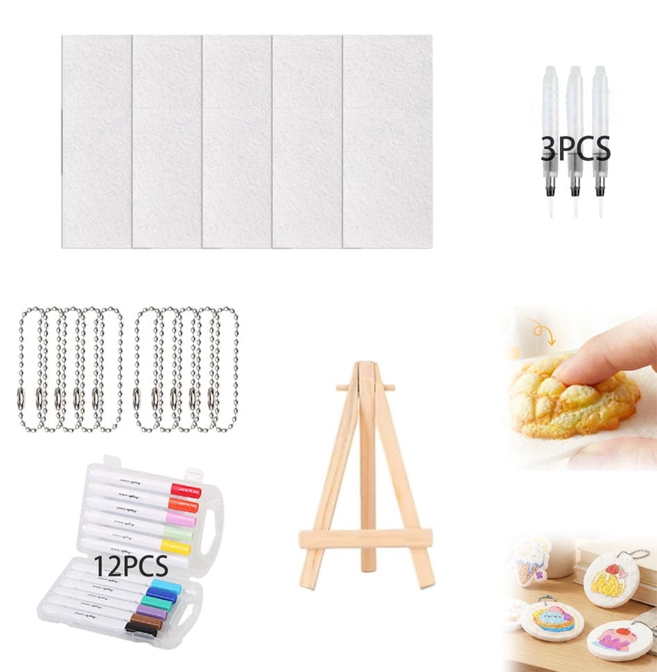 Magic Foam Texture Painting Kit, Magic 3D Foam Texture Paper Painting Kit Effect Texture Painting Set, Set for Young Artists, Magic Puffy Paint Kit, for Birthday Holiday (Rectangle )